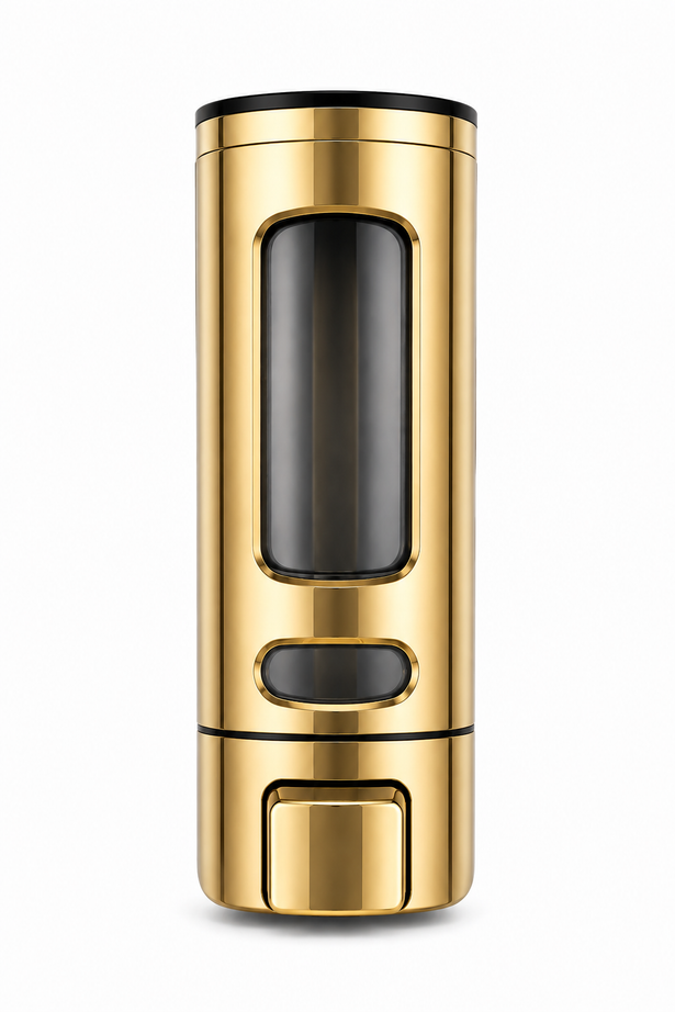 Capsul Wall Mount Soap Dispenser, Premium Liquid Soap Dispenser, ABS Bathroom & Kitchen Soap Dispenser, Gold-x