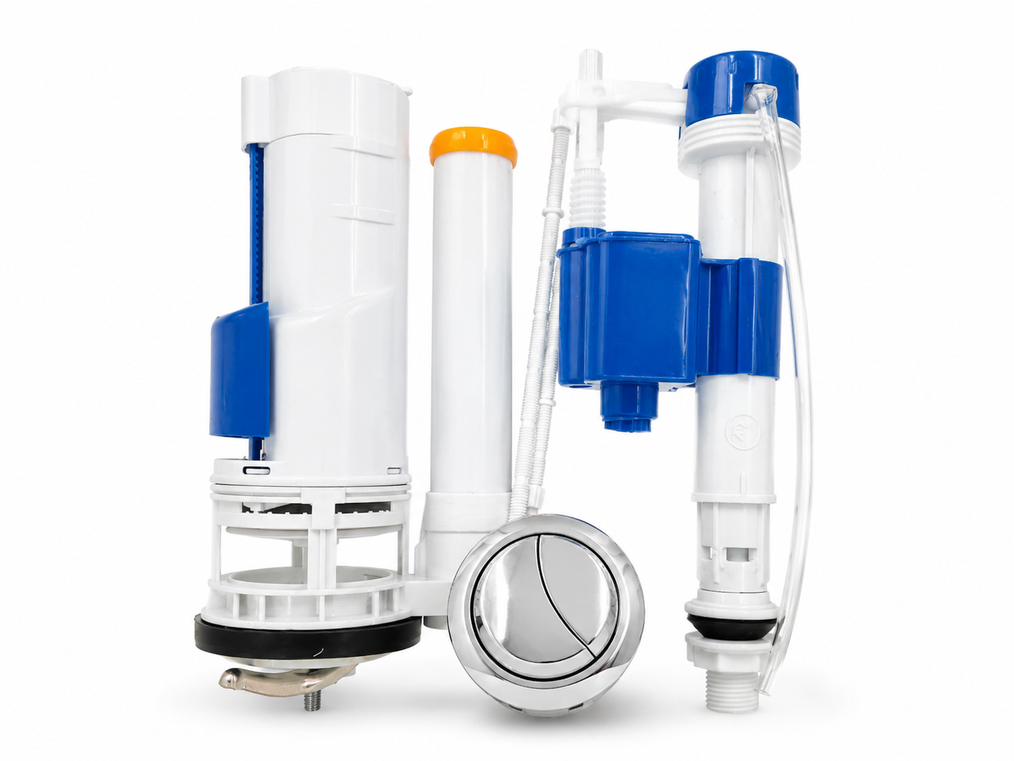 Toilet Cistern Internal Fitting Kit, Complete Flush Tank Repair & Replacement Set, Premium Quality, Gold-x