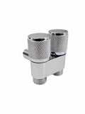 2 Way Angle Valve, Dual Outlet Brass Angle Cock, Chrome-Plated Bathroom Stop Valve, Heavy-Duty Leak-Proof Water Control Valve, Gold-x