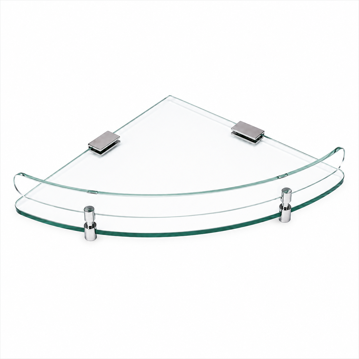 Glass Corner Shelf for Bathroom, Wall-Mounted Tempered Glass Corner Rack, Stainless Steel Bathroom Storage Shelf | Rust-Resistant Organizer, Gold-x