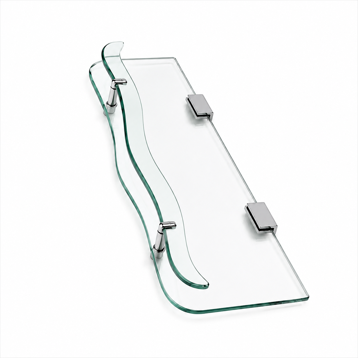 Bathroom Glass Shelf, Wall-Mounted Tempered Glass Shelf, Stainless Steel Glass Rack, Rust-Resistant Bathroom Storage Shelf, Gold-x