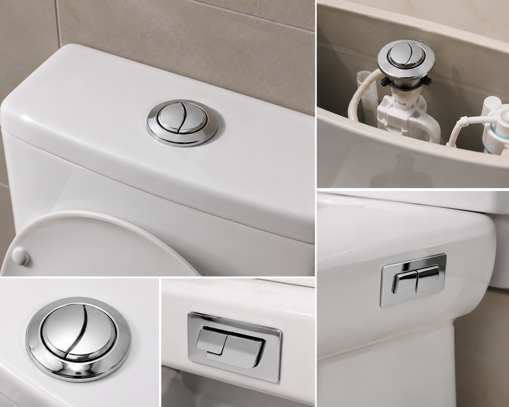 Universal Toilet Seat Push Button Replacement, Flush Button for WC Toilet Seat, Durable Plastic, Gold-x