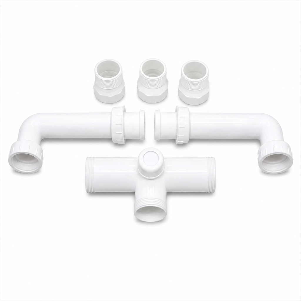 ABS Sink Connector, Dual Sink Drain Connector, Bathroom & Kitchen Basin Waste Connector, Durable Leak-Proof Plumbing Fitting, Gold-x