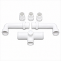 ABS Sink Connector, Dual Sink Drain Connector, Bathroom & Kitchen Basin Waste Connector, Durable Leak-Proof Plumbing Fitting, Gold-x
