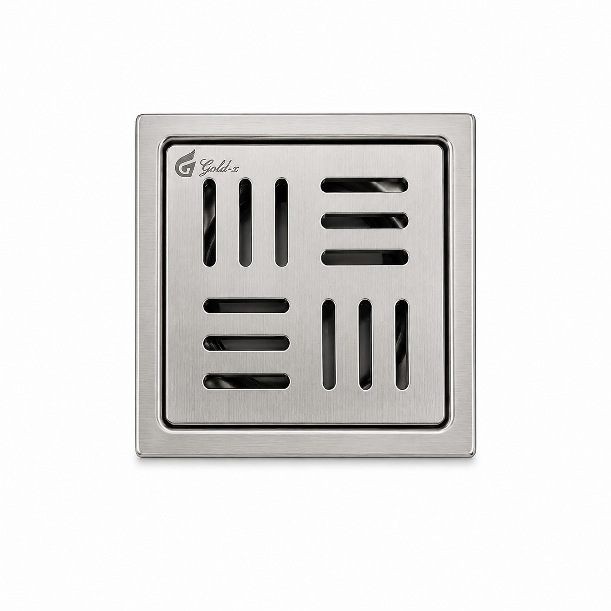 Matte Square Floor Drainer, Stainless Steel Drain Cover (5x5 & 6x6 Inch), Gold-x
