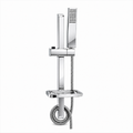 Adjustable Shower Rail, Stainless Steel Shower Slide Bar with Hand Shower Holder, Wall-Mounted Bathroom Shower Rail, Rust-Resistant, Gold-x