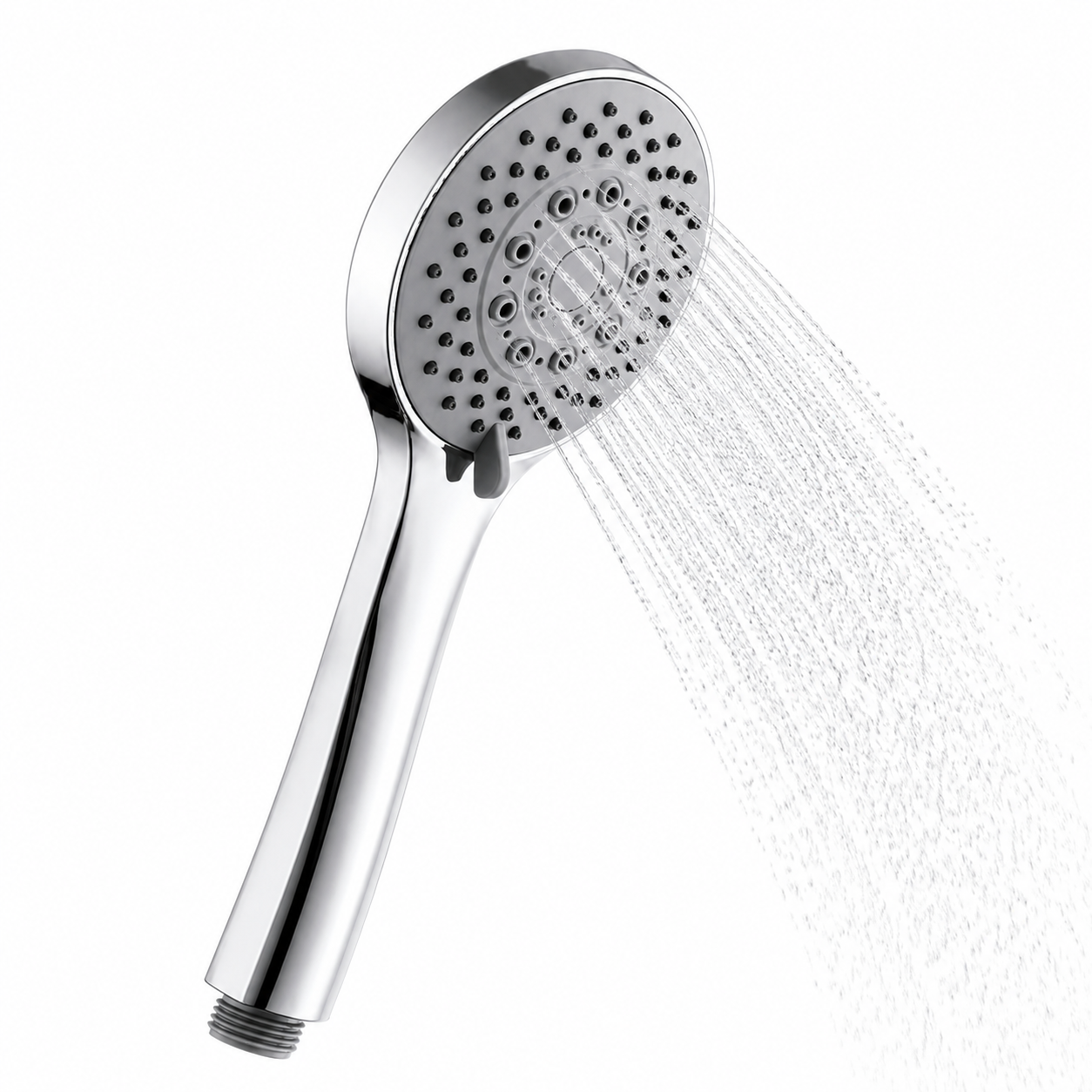 Multy Flow 5-Function Hand Shower, Premium Chrome Finish, Complete Set with Wall Hook & 1.5m Premium Hose, Gold-x