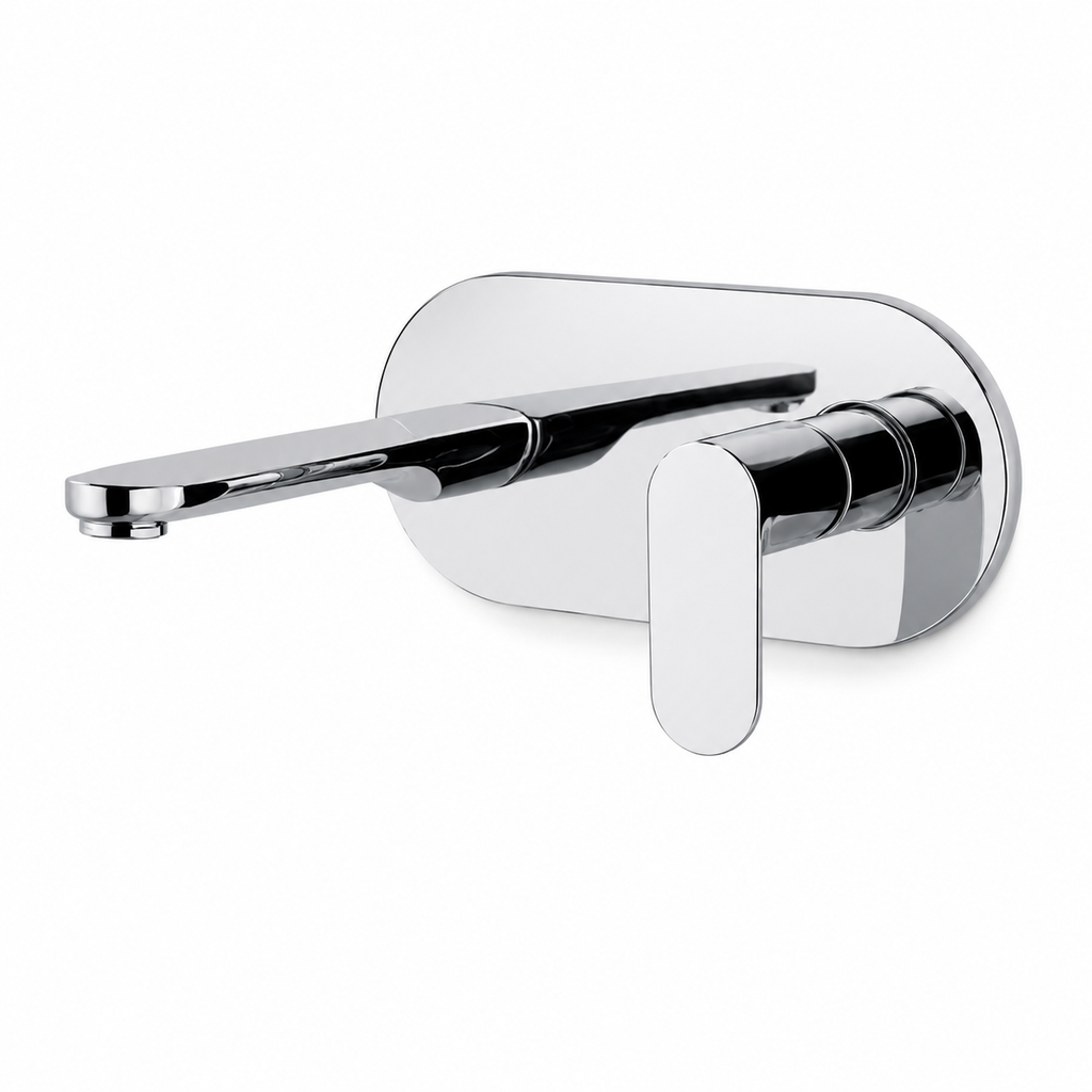 Basin Mixer Upper Part for Wall, Brass Concealed Basin Mixer Trim Kit, Gold-x