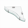 Glass Corner Shelf for Bathroom, Wall-Mounted Tempered Glass Corner Rack, Stainless Steel Bathroom Storage Shelf | Rust-Resistant Organizer, Gold-x