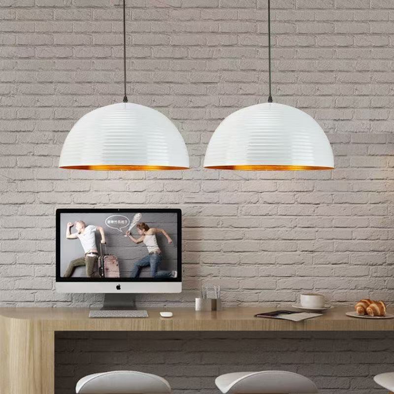 Nordic Dome Pendant Light, Modern Minimalist Hanging Ceiling Lamp for Kitchen, Dining Room & Living Room, Gold-x