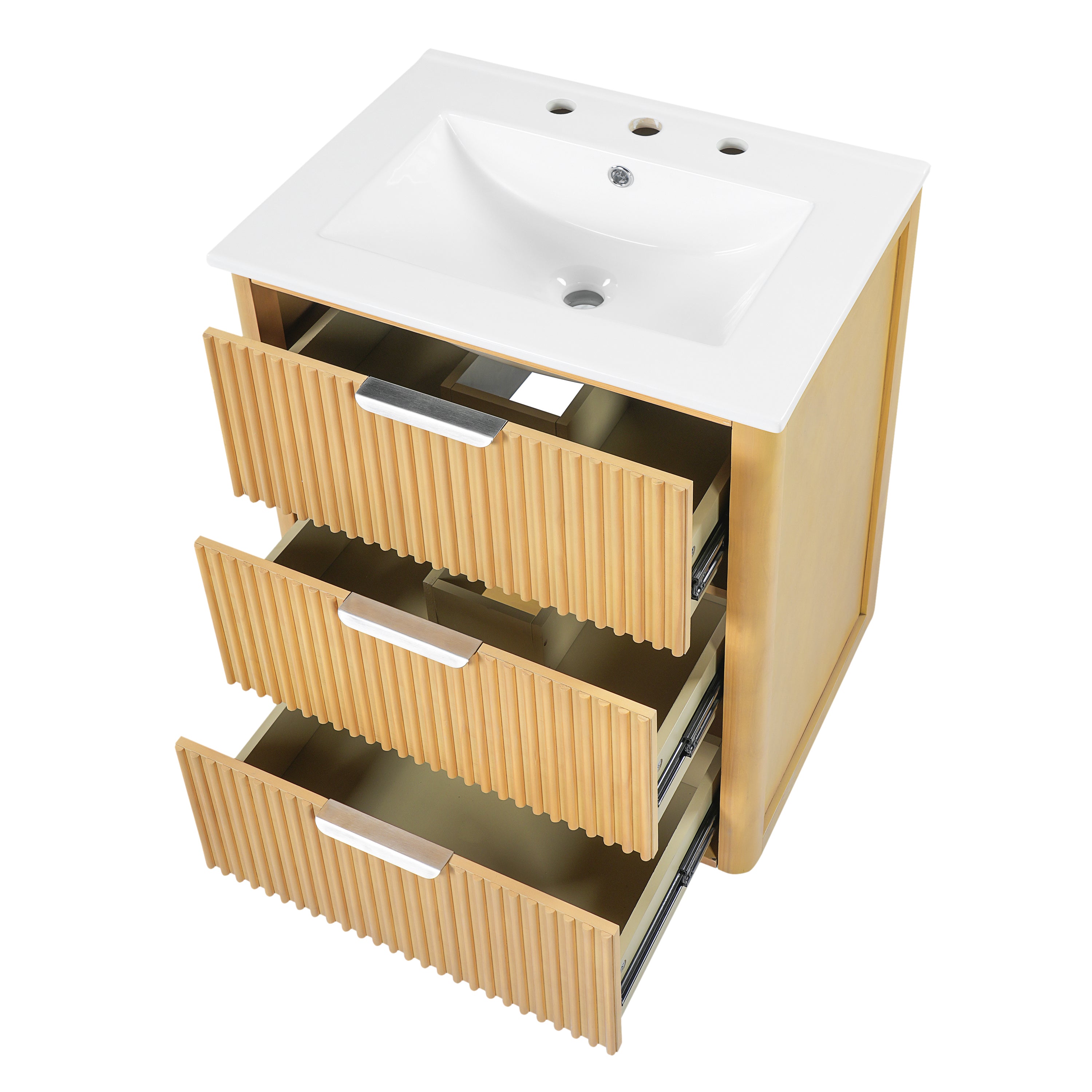 24” Modern Bathroom Vanity With Ceramic Sink