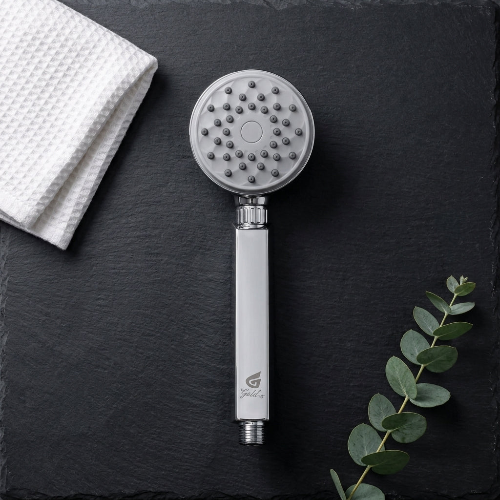 Torch ABS Hand Shower – Premium Chrome Finish | Lightweight Handheld Shower Head - Gold-x