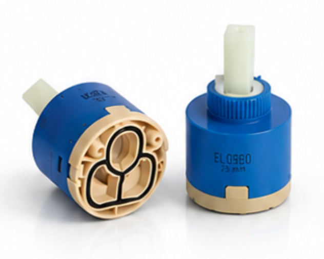 Single Lever Faucet Cartridge, Ceramic Disc Mixer Cartridge, Smooth & Leak-Resistant Replacemen, Gold-x