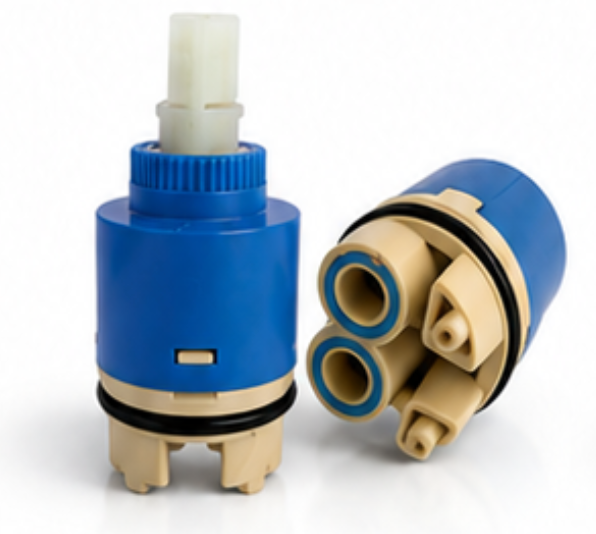 Single Lever Faucet Cartridge, Ceramic Disc Mixer Cartridge, Smooth & Leak-Resistant Replacemen, Gold-x