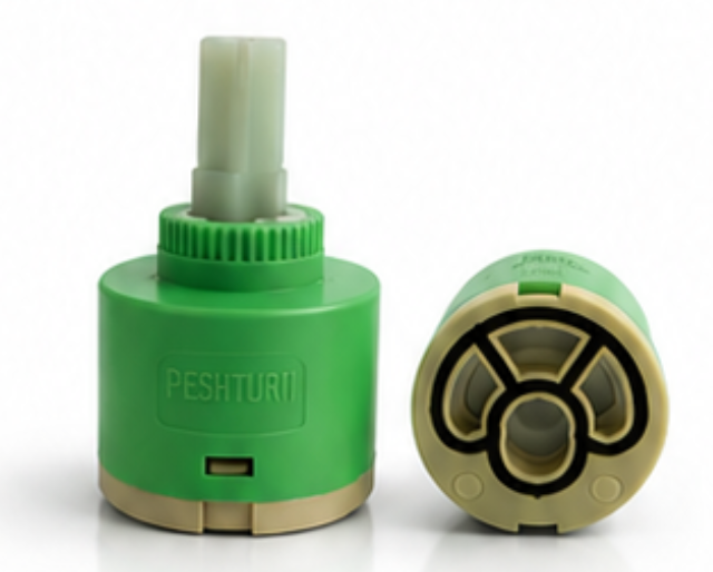 Single Lever Faucet Cartridge, Ceramic Disc Mixer Cartridge, Smooth & Leak-Resistant Replacemen, Gold-x