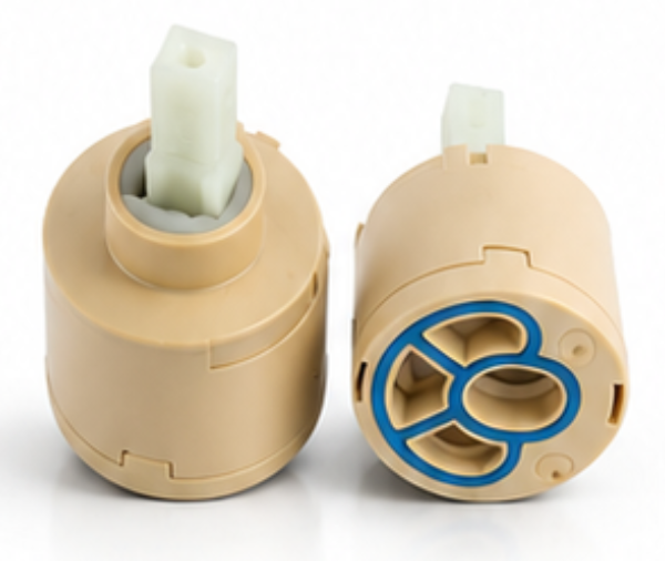 Single Lever Faucet Cartridge, Ceramic Disc Mixer Cartridge, Smooth & Leak-Resistant Replacemen, Gold-x