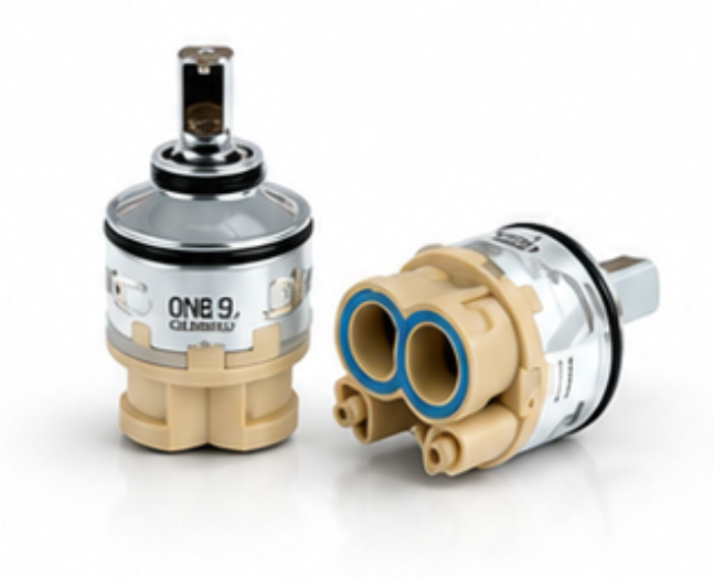 Single Lever Faucet Cartridge, Ceramic Disc Mixer Cartridge, Smooth & Leak-Resistant Replacemen, Gold-x