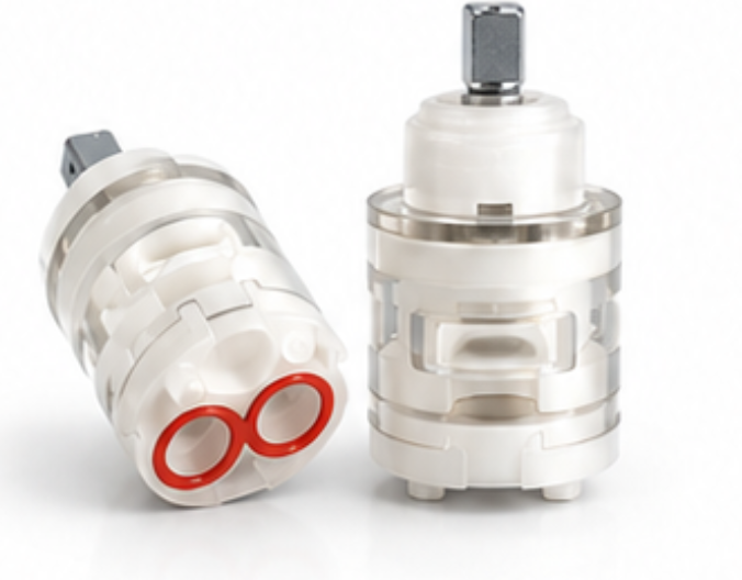 Single Lever Faucet Cartridge, Ceramic Disc Mixer Cartridge, Smooth & Leak-Resistant Replacemen, Gold-x