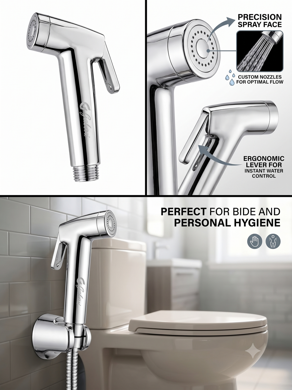 County ABS Health Faucet with Brass Pin, Premium Jet Spray for Bathroom, Gold-x