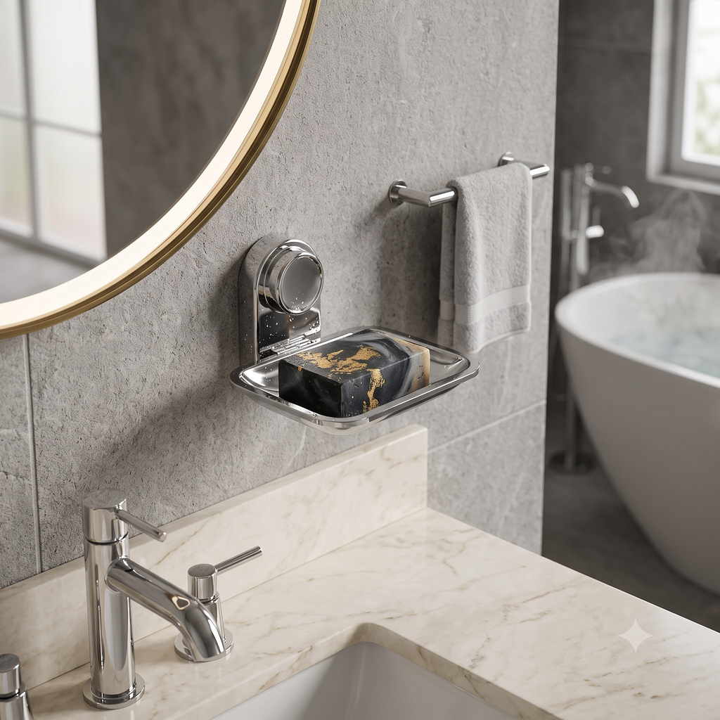 Heavy Square Soap Dish, Premium Stainless Steel Wall-Mounted Soap Holder (200g), Gold-x