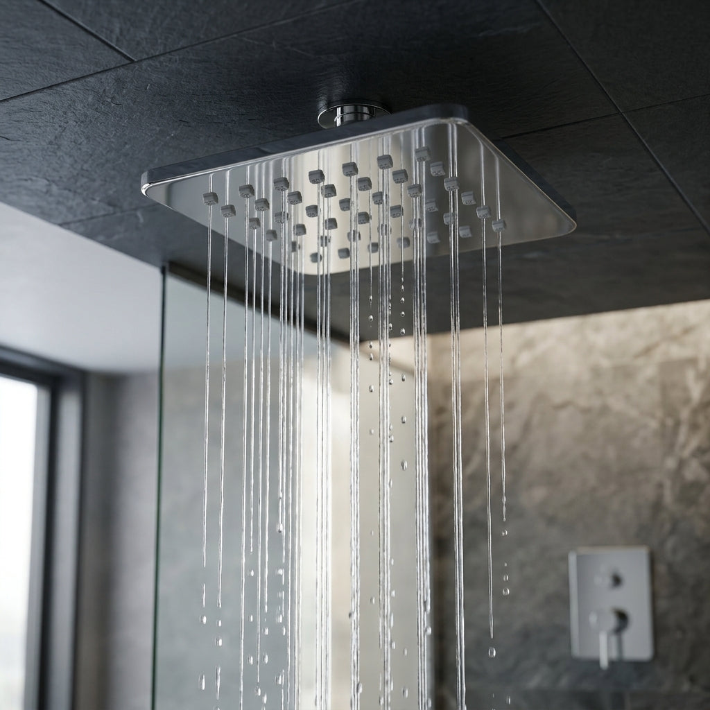 6" Mist Flow Stainless Steel Overhead Shower – Premium Chrome Finish, Gold-x