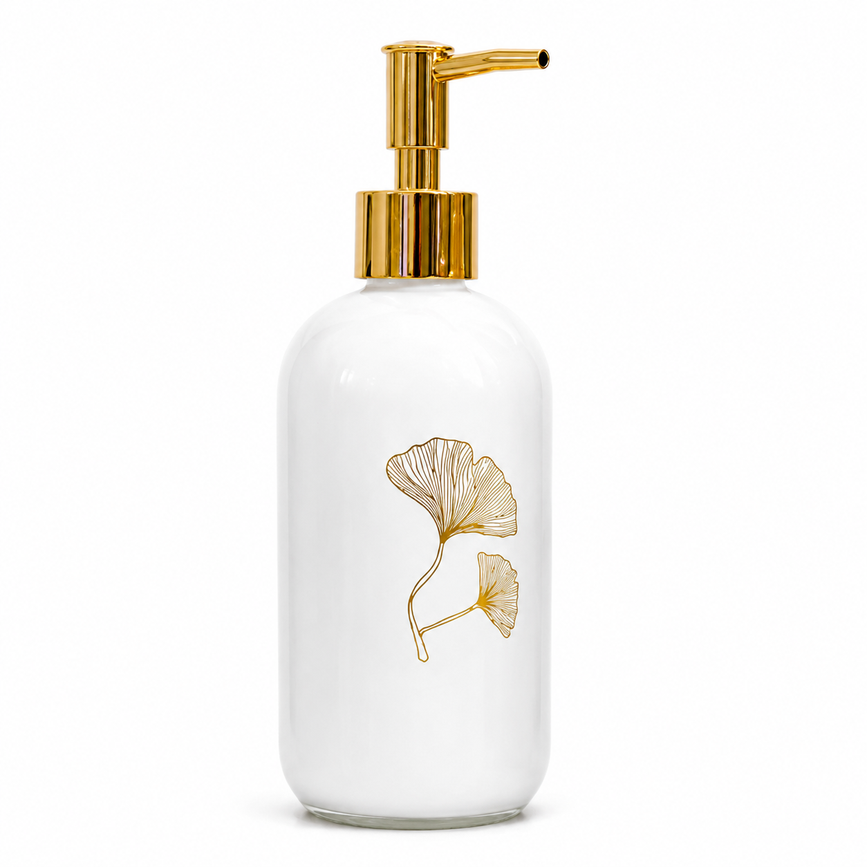 Glass & Ceramic Soap Dispenser | Random Design & Color | Bathroom & Kitchen Lotion Pump, Gold-x