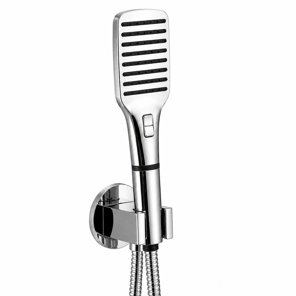 Supreme Premium Hand Shower Set, High-Pressure Chrome Finish, Complete Set with Wall Hook & 1.5m Premium Hose, Goldx