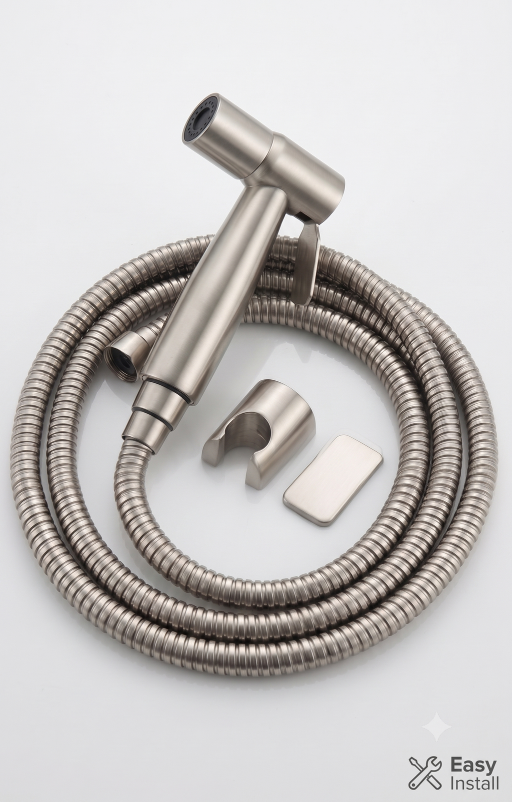 Stainless Steel Matte Health Faucet Set with 1.5 Meter Hose & Wall Hook, Gold-x