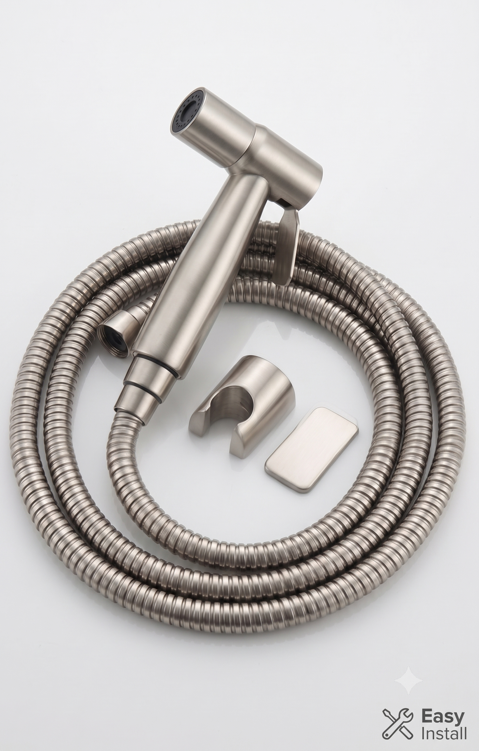 Stainless Steel Matte Health Faucet Set with 1.5 Meter Hose & Wall Hook, Gold-x