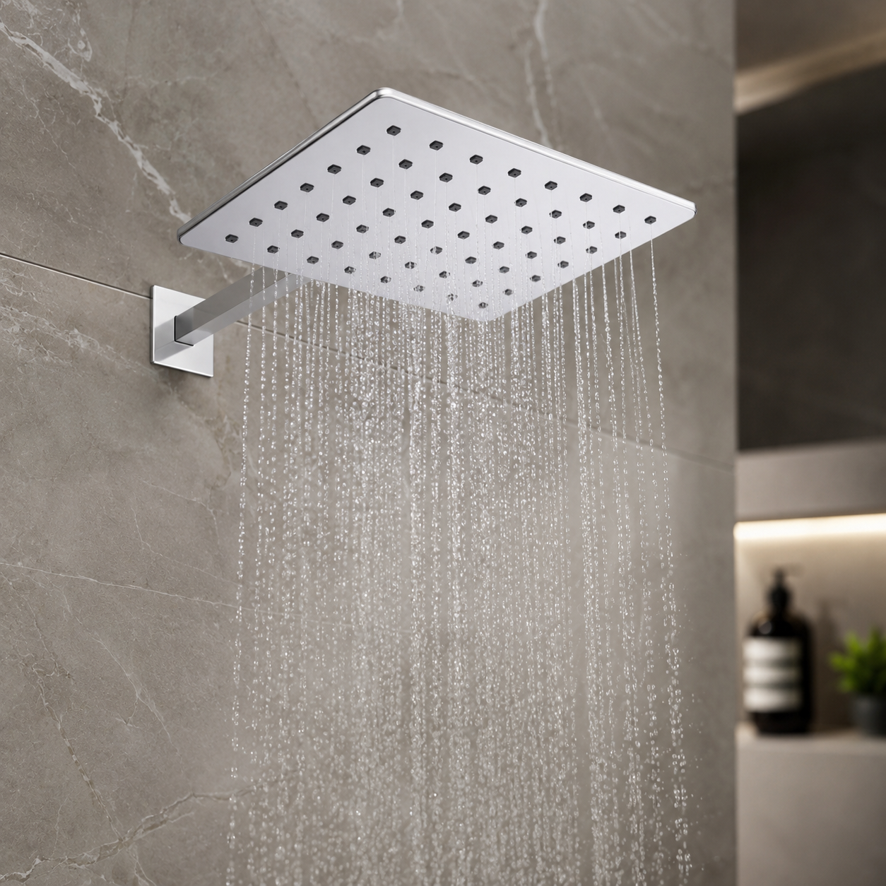 8" Elegant Stainless Steel Overhead Shower – Premium Chrome Finish, Gold-x