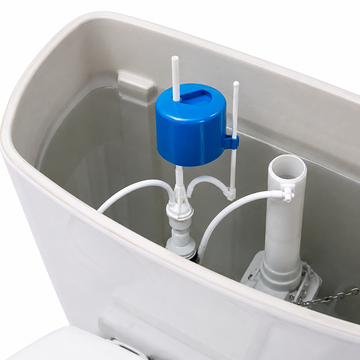 Universal Toilet Tank Ball Cock, Premium Water Inlet Fill Valve, Durable Float Valve, Gold-x