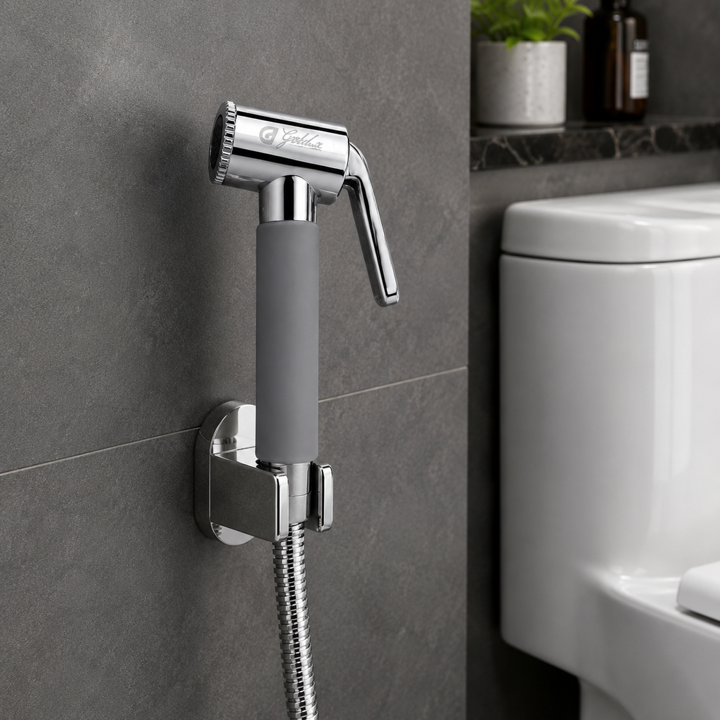 Jaguar Gray ABS Health Faucet, Premium Jet Spray for Bathroom, Gold-x