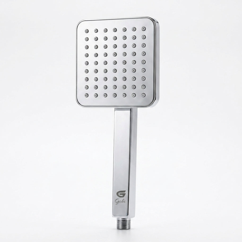 Jaguar 4" Square Overhead Shower with 9" Shower Arm – Premium ABS | Chrome Finish - Gold-x