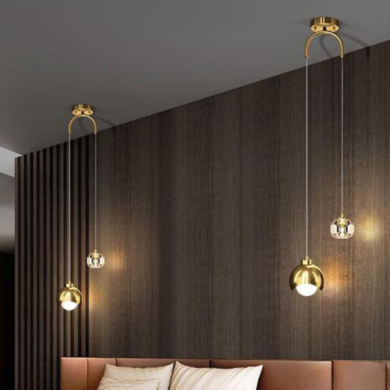 Modern Gold Globe Pendant Light, Luxury Hanging Ceiling Lamp for Kitchen, Dining Room, Bedroom & Living Room