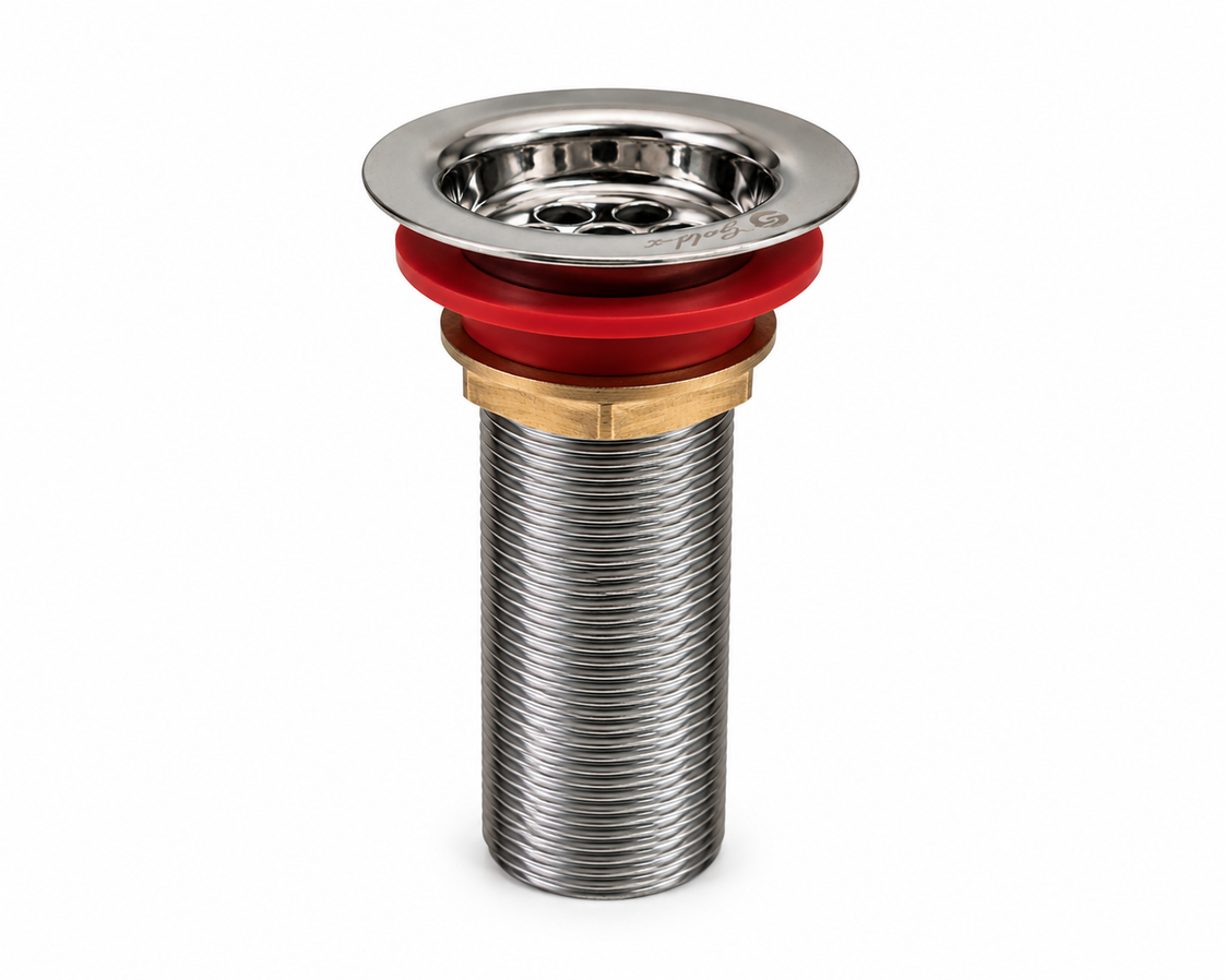 Heavy Duty Waste Coupling, Premium Stainless Steel Drain Waste for Wash Basin & Sink, Rust Resistant - Gold-x