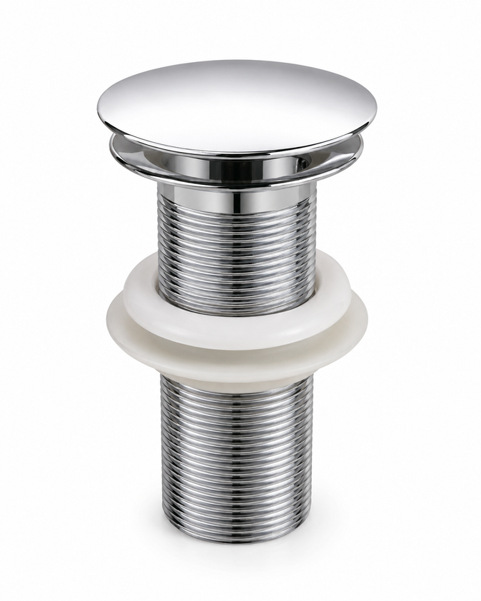 Pop-Up Waste Coupling, Premium Stainless Steel Basin Drain with Push Button Pop-Up Mechanism - Gold-x