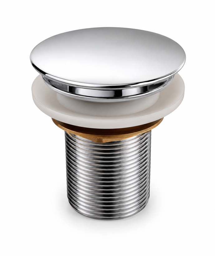 Pop-Up Waste Coupling, Premium Stainless Steel Basin Drain with Push Button Pop-Up Mechanism - Gold-x