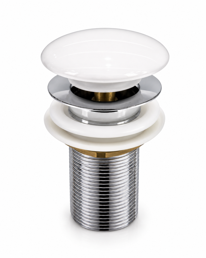 Pop-Up Waste Coupling, Premium Stainless Steel Basin Drain with Push Button Pop-Up Mechanism - Gold-x