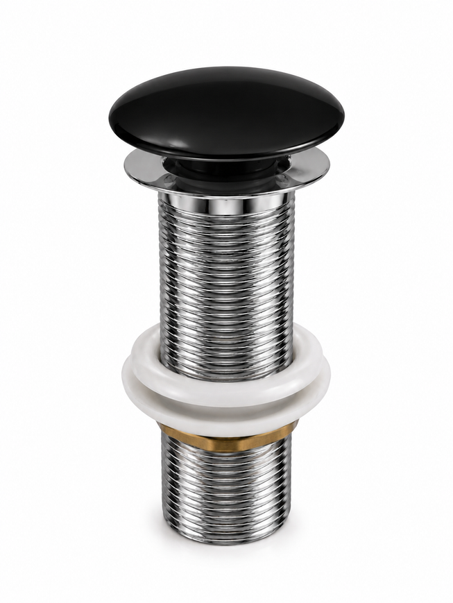 Pop-Up Waste Coupling, Premium Stainless Steel Basin Drain with Push Button Pop-Up Mechanism - Gold-x