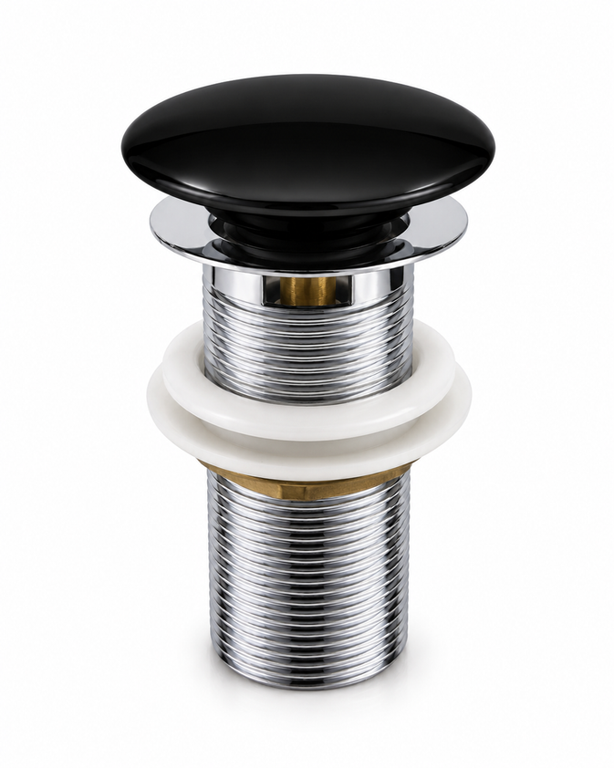 Pop-Up Waste Coupling, Premium Stainless Steel Basin Drain with Push Button Pop-Up Mechanism - Gold-x