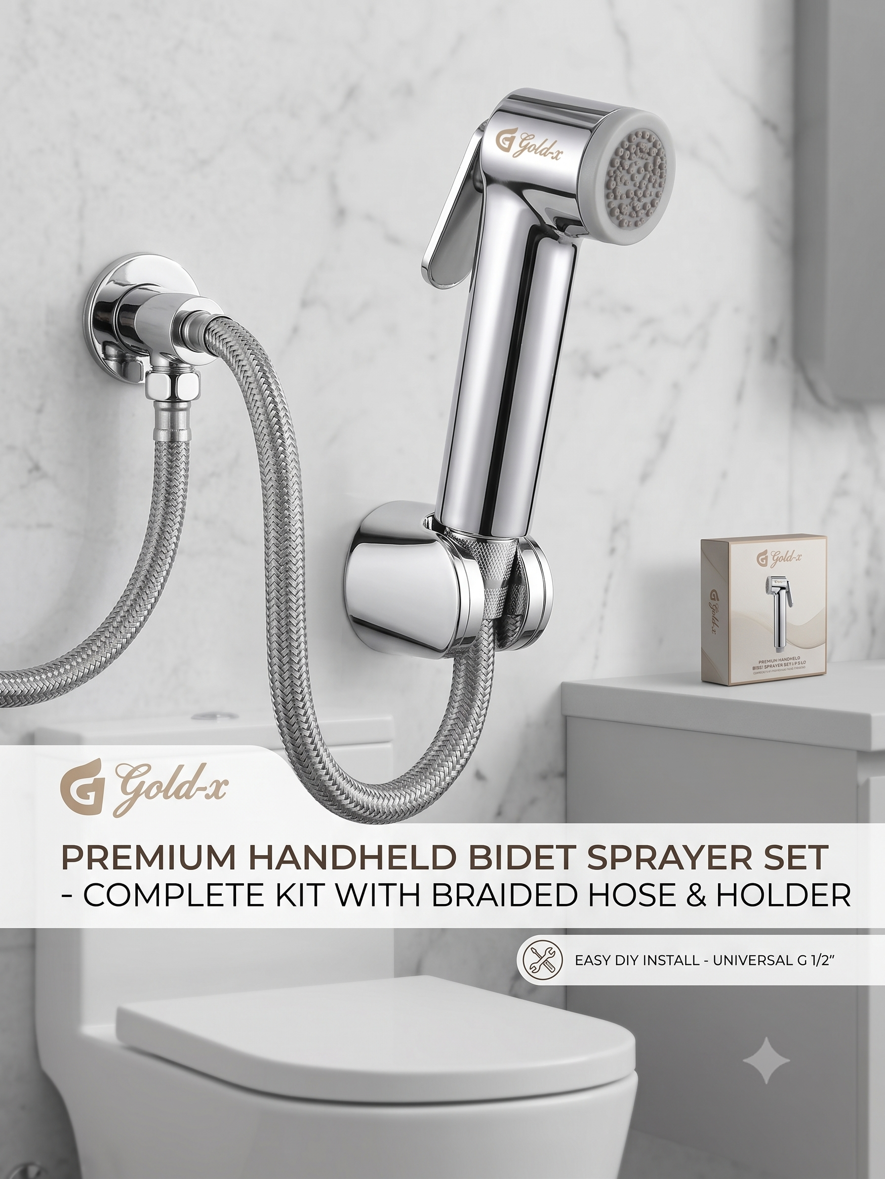 ABS Grohee Health Faucet | Premium Chrome Jet Spray for Bathroom, Gold-x