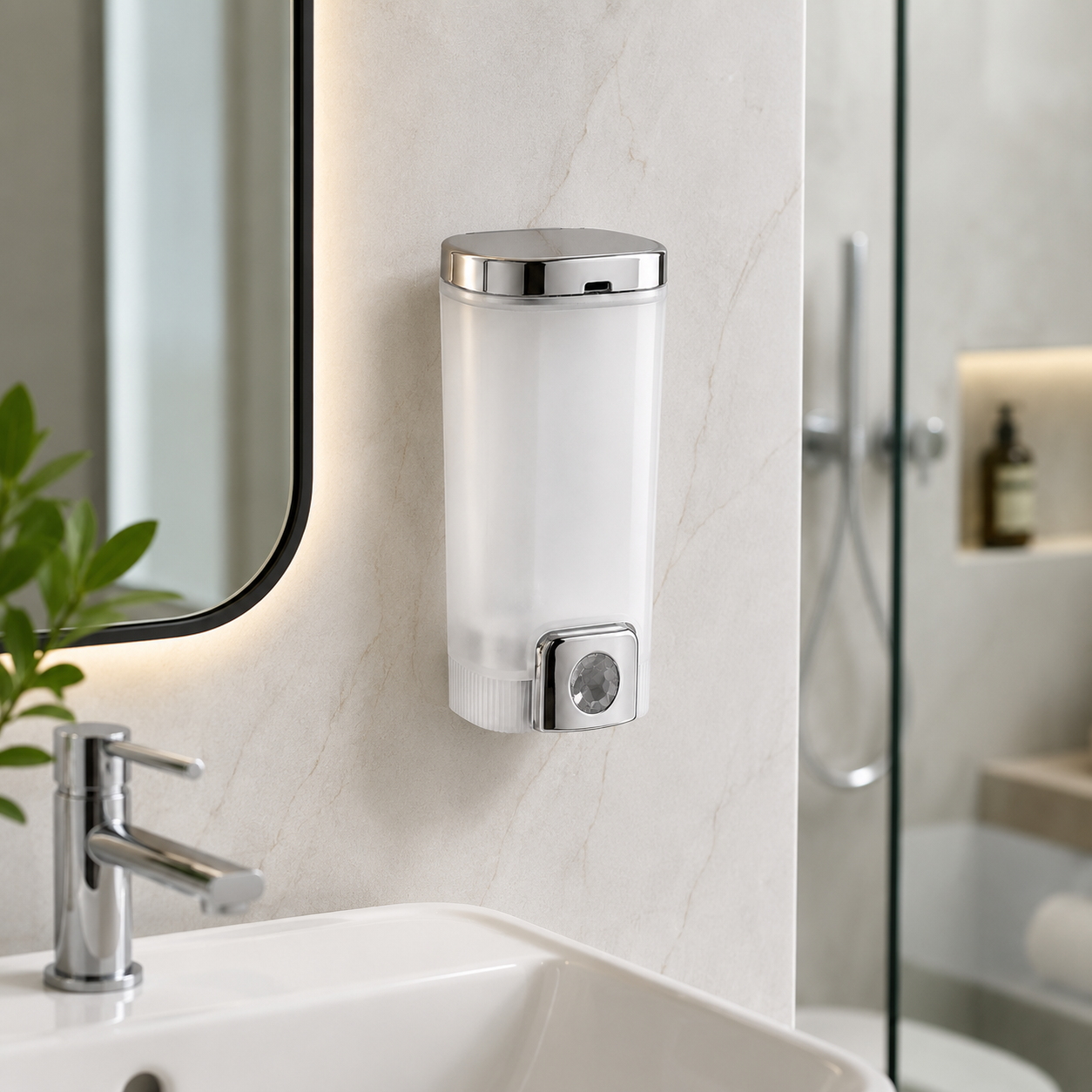 Parry Wall Mount Soap Dispenser, Premium ABS Liquid Soap Dispenser for Bathroom & Kitchen, Gold-x