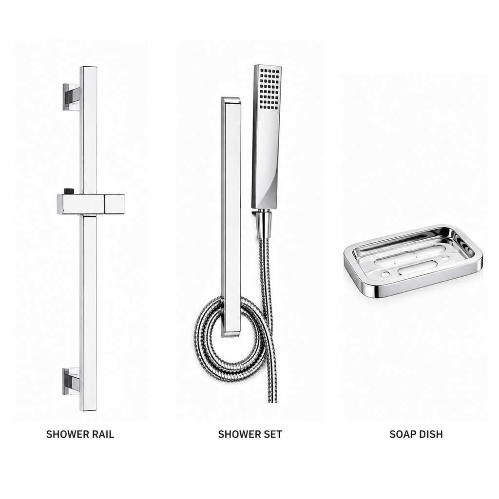 Adjustable Shower Rail, Stainless Steel Shower Slide Bar with Hand Shower Holder, Wall-Mounted Bathroom Shower Rail, Rust-Resistant, Gold-x