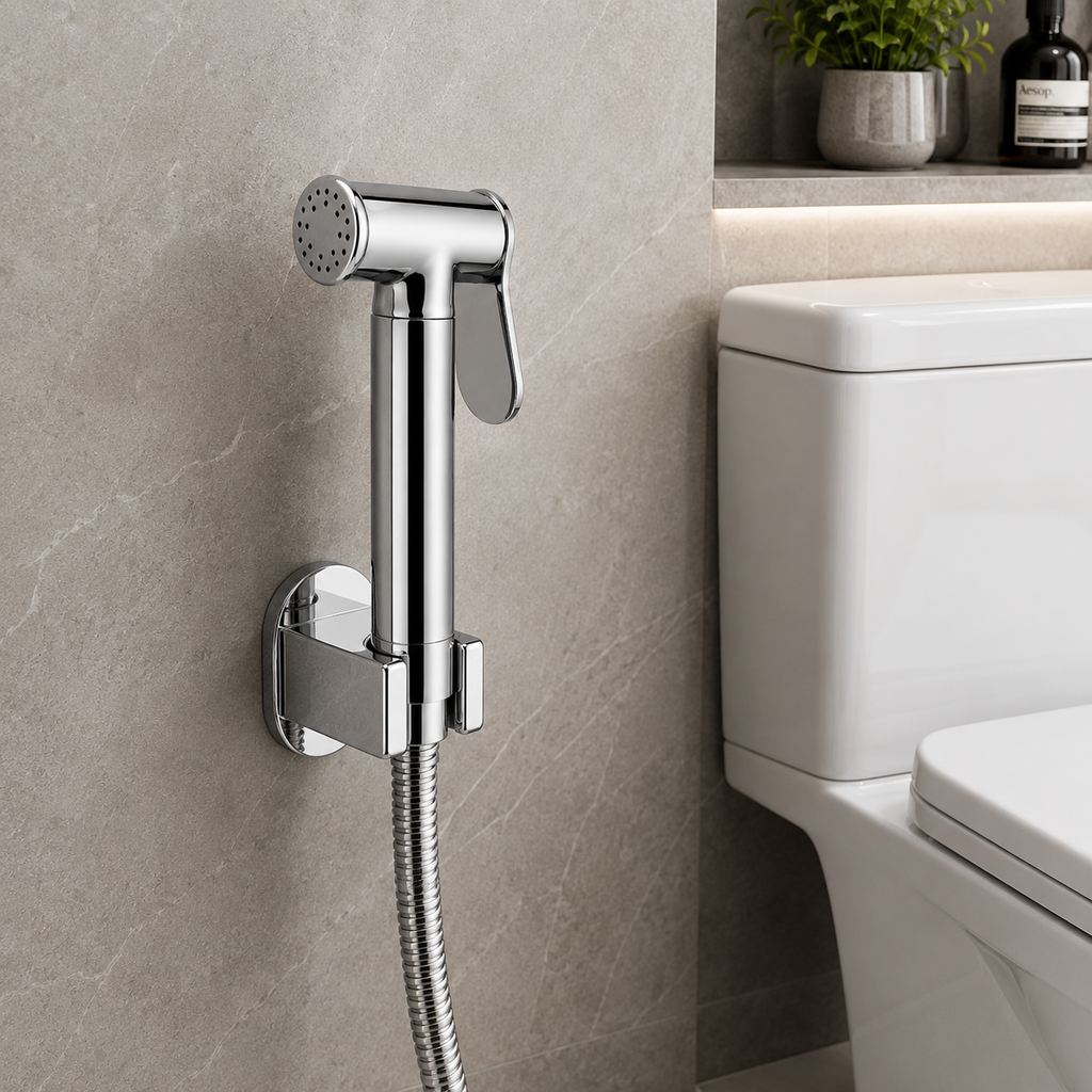 Sleek Chrome Health Faucet, Premium ABS Jet Spray for Bathroom, Gold-x