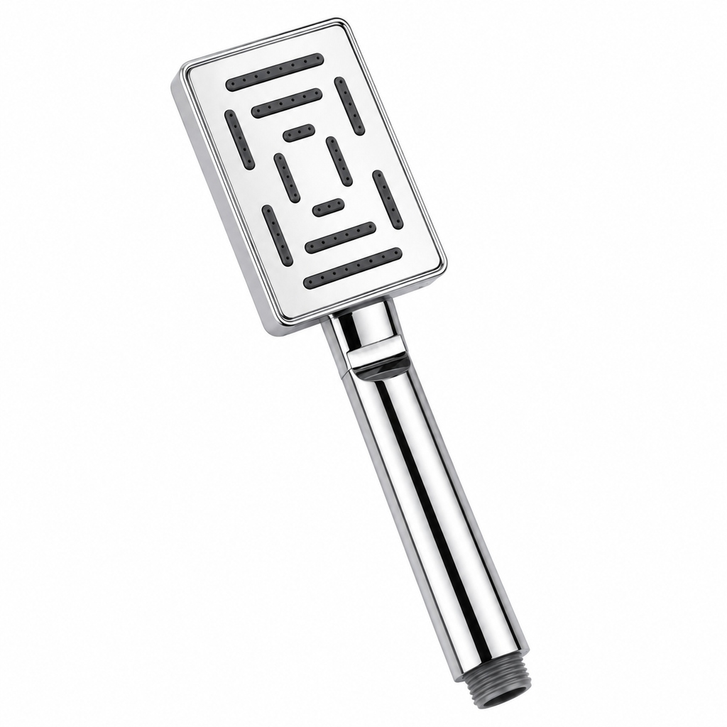 Rectangle Premium Hand Shower Set, High-Pressure Chrome Finish, Complete Set with Wall Hook & 1.5m Premium Hose, Gold-x