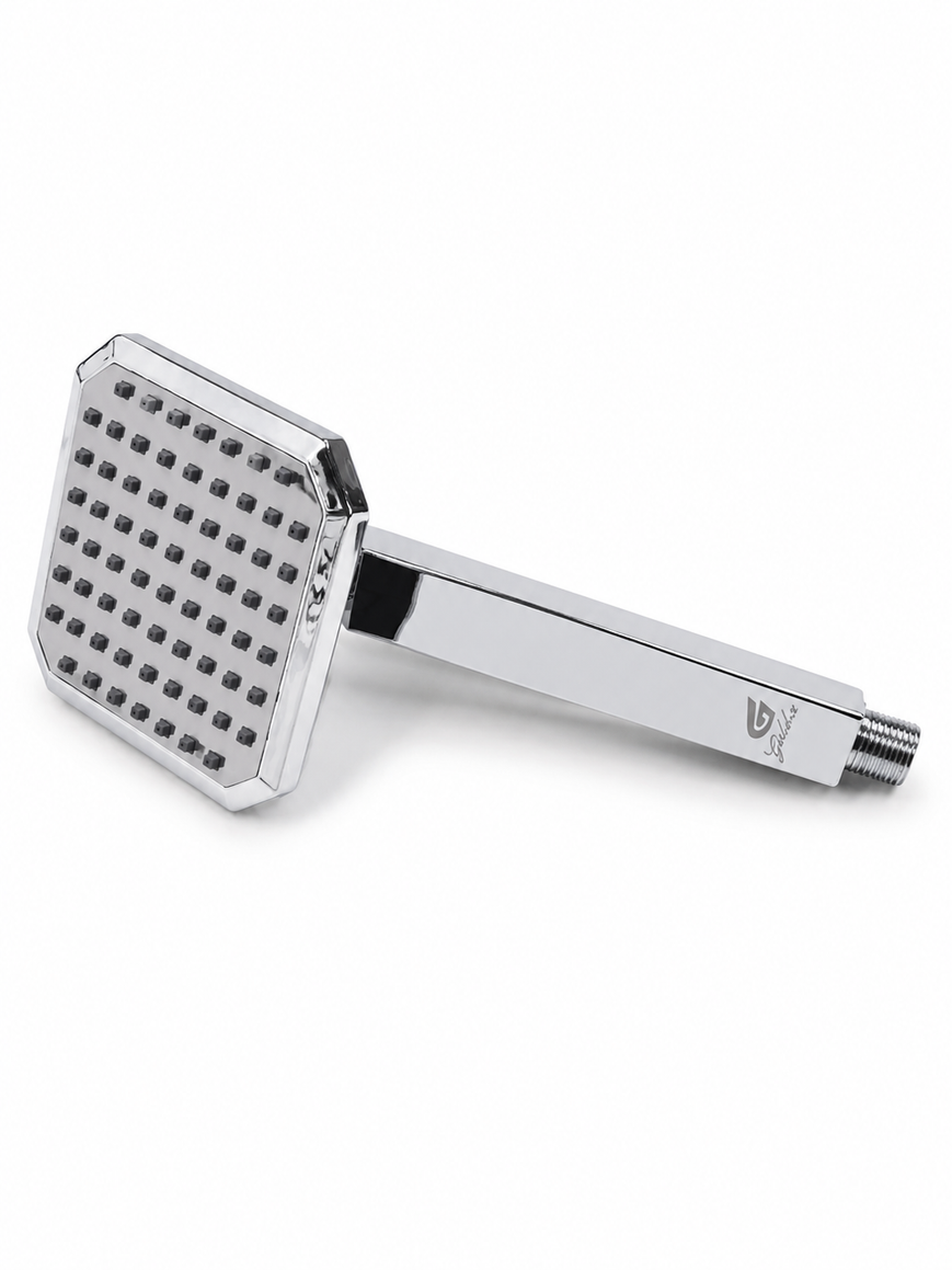 Hex 4" Square Overhead Shower with 9" Shower Arm – Premium ABS | Chrome Finish - Gold-x