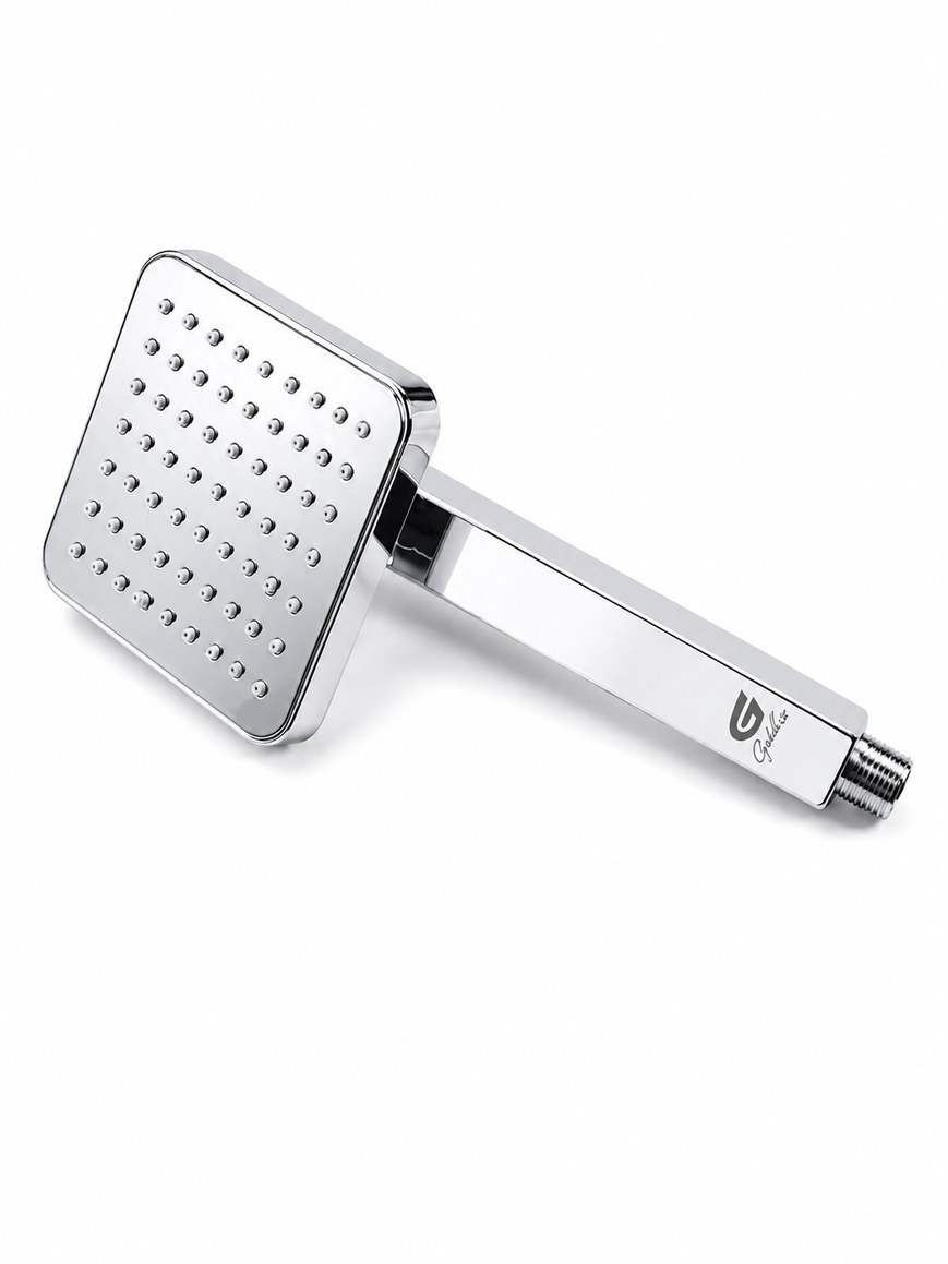 Jaguar 4" Square Overhead Shower with 9" Shower Arm – Premium ABS | Chrome Finish - Gold-x