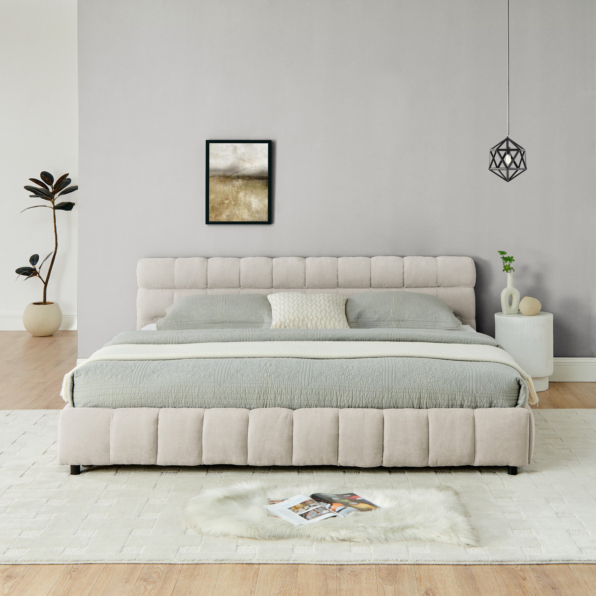 King Size Upholstered Bed