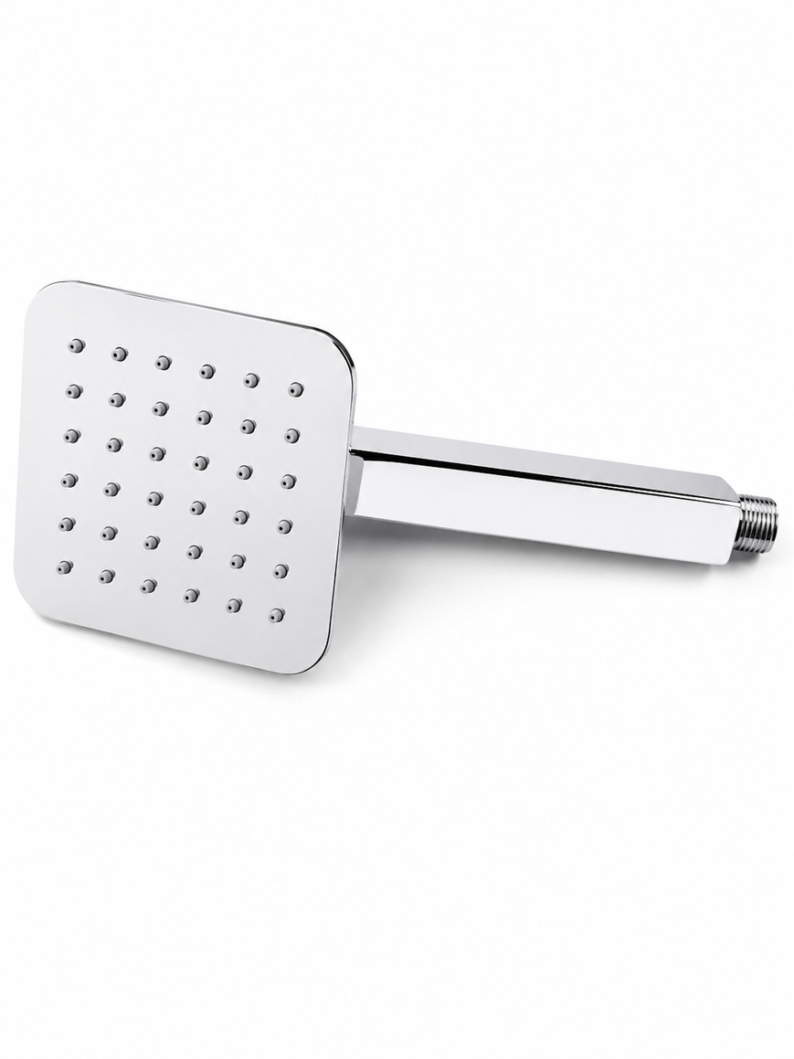 Kollar 4" Square Overhead Shower with 9" Shower Arm, Premium Stainless Steel, Chrome Finish, Gold-x