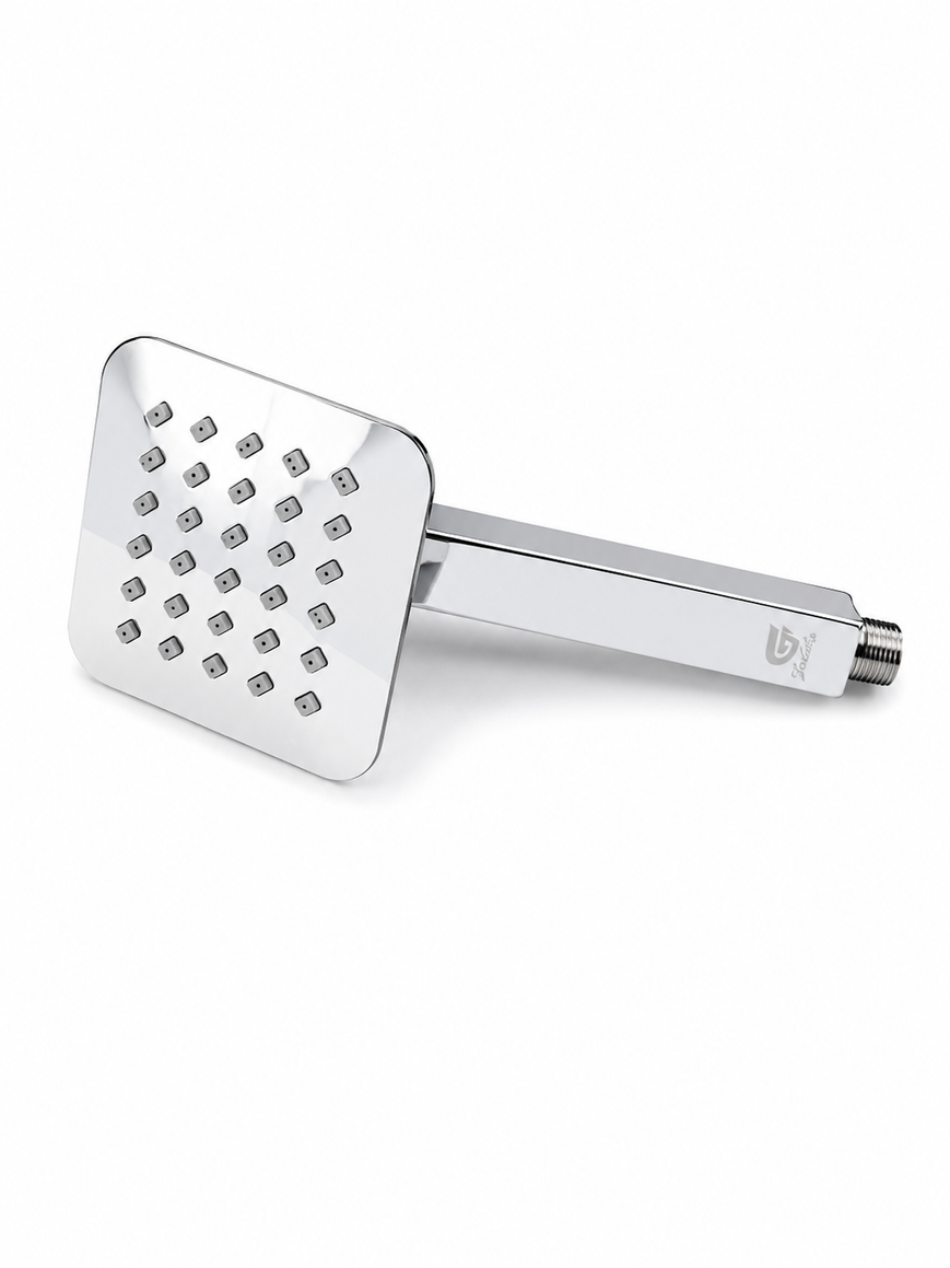 Mist Flow 4" Square Overhead Shower with 9" Shower Arm – Premium Stainless Steel, Chrome Finish, Gold-x